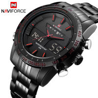 NAVIFORCE Man ควอตซ์ดิจิตอลอนาล็อกนาฬิกาแฟชั่นกีฬานาฬิกาสำหรับผู้ชายสแตนเลสนาฬิกาข้อมือกันน้ำ Relógio Masculino