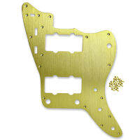 FLEOR 1Ply ทอง Anodized โลหะอลูมิเนียม Pickguard วินเทจสหรัฐ Jazzmaster กีตาร์ Pickguard 1.5มิลลิเมตรความหนา