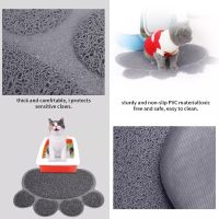 2 PCS Cats Litter Box Cleaning Mat,Pet Waterproof Mat Pet Cat Litter Double Layer Plastic Mat,Cat Scratch Cushion Accessories