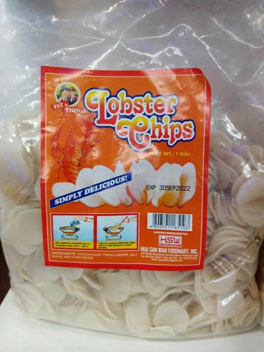 1 Kilogram Fat and Thin Lobster Chips 1 Kilo Lobster Crackers Ready to Fry Lobsters Chips