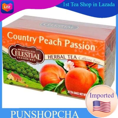 Celestial Seasonings, Herbal Tea, Country Peach Passion, Caffeine Free ชาพีช ชาเพื่อสุขภาพ ชาผลไม้