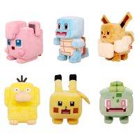 Pokemon Big Adventure Anime Game Minecraft Pikachu Eevee Psyduck Plush Doll Stuffed Square Kids Toy Christmas Classic Gifts