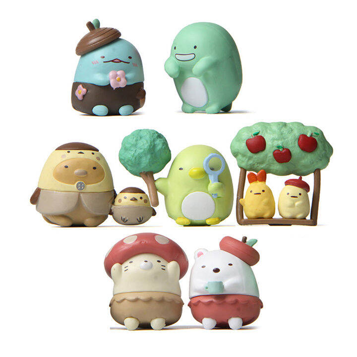 microgood-ชุดโมเดลญี่ปุ่น-sumikkogurashi-7ชิ้น-ชุดของเล่นโมเดล-sumikkogurashi-สีสันสดใสตกแต่งโต๊ะแข็งแรงของเล่นสำหรับตกแต่งญี่ปุ่น-sumikkogurashi