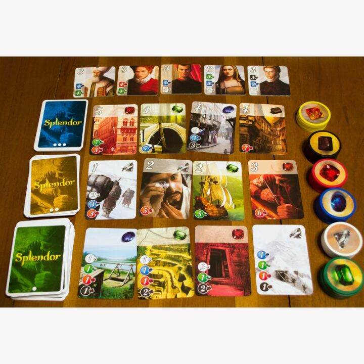 บอร์ดเกม-ภาษาอังกฤษ-splendor-เกมค้าเพชร-เหรียญพลาสติก