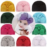 Kid Baby Girls Big Bowknot Turban Cap Cute Cotton Infant Beanie Hat For Newborn