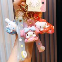 พวงกุญแจ Sanrio ของแท้,พวงกุญแจการ์ตูนอนิเมะ Kuromi Cinnamoroll จี้พวงกุญแจ Sanrio กระเป๋าอุปกรณ์เสริมสำหรับรถยนต์แขวนเครื่องประดับพวงกุญแจ