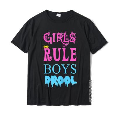 Girls Rule Boys Drool T-Shirt Funny Gals Guys Humor Tee T Shirts Tops Tees Cute Cotton Casual 3D Printed Mens