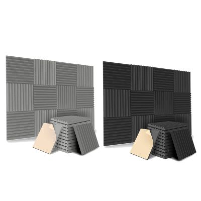 12 Pack Self-Adhesive Acoustic Panels, Sound Proof Foam Panels, High Density Soundproofing Wall Panels for Home