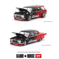 Mini GT+Kaido House 1:64 Model Car Datsun 510 Pro Street Wagon Alloy Diecast Vehicle-Advan Coating