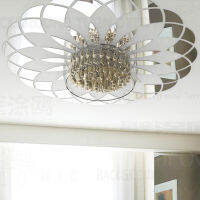 Decals Walls Decoration Bedroom Mirror Wall Stickers Room Ceiling Chandelier Light Lamp Flower Petals Ring Round R043