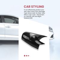 Car Carbon Fiber Ox Horn Rearview Side Glass Mirror Cover Trim Frame Side Mirror Caps for MK2 2003-2008