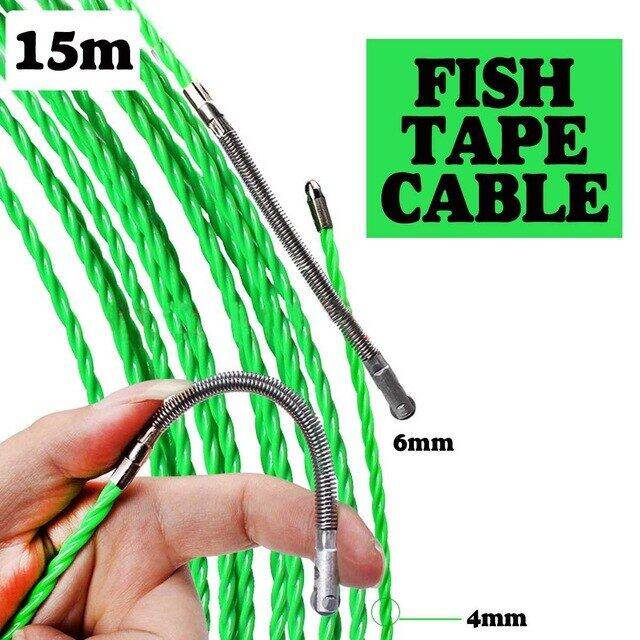 New 4mm 5m/15m/25m Fiberglass Cable Push Pullers Duct Rodder Fish Tape