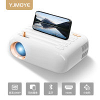 YJMOYE โปรเจคเตอร์ V1แบบพกพาขนาดเล็กความละเอียดสูง720P บลูทูธไร้สายหน้าจอเดียวกันโปรเจคเตอร์ใช้ในบ้าน