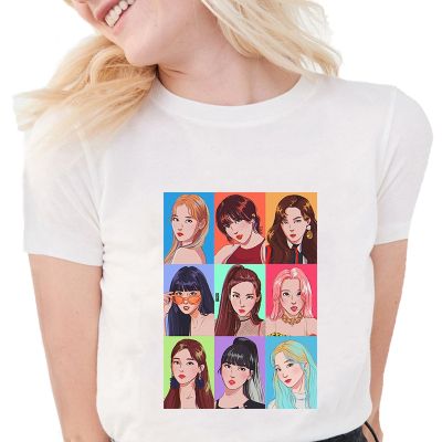 2020 Women T Shirts Kpop Twice Print Short-sleeve Tee Shirt Hip Hop Clothes Ulzzang Female Tee Tops Fashion Women Clothing