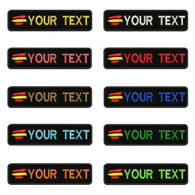 Spanish Flag Spain 10X2.5cm Embroidery Custom Name Text Patch Stripes Badge Iron On Or  Patches Adhesives Tape