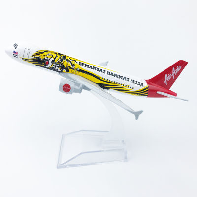 Yalinda Air Asia Harimau Muda A320 16cm model airplane kits child Birthday gift toys plane models