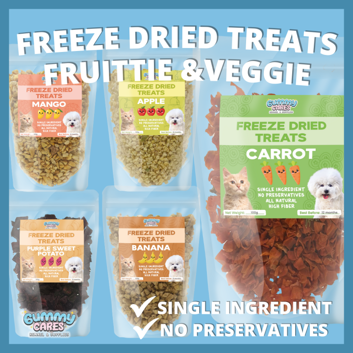 Freeze Dried Fruits and Vegetables Dogs Cats Hamster Reptiles Rabbit