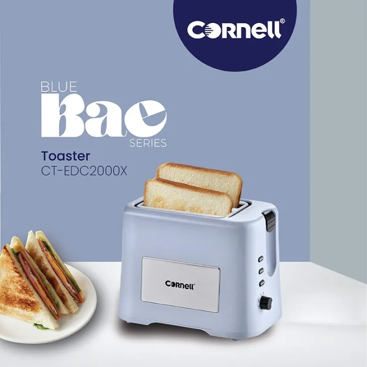 toaster [ Exclusive] Cornell Blue Bae 2 Slices Pop Up Cool Touch