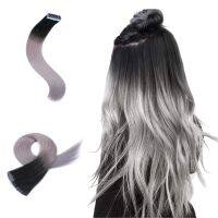 Ombre Ash Blonde Natural Tape In HumanHair Extensions Skin Weft Hair Extensions Adhesive Invisible Real Straight For Black Women