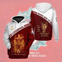 （ALL IN STOCK XZX）  Liverpool fashion hoodie 3D print hoodie men and women casual hoodie outdoor sports football shirt 04  (Free customized name logo for private chat, can be changed with or without zipper)