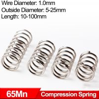 Cylindrical Helical Coil Compressed Backspring Shock Absorbing Pressure Return Compression Spring 65Mn Steel Wire Diameter 1.0mm