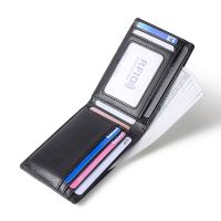 【CC】 male mini Money clip Leather Wallet for men  Business Credit Card ID badge Holder Minimalist man