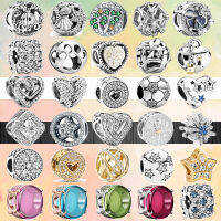 2022 pavé round Big zircon Openwork Winding Fashion Heart beads Fit Original Silver Color Charms celet Luxury Jewelry