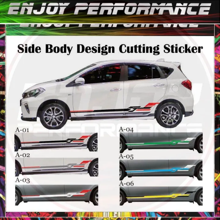 1SET Side Lining Custom Design Car Sticker Lazada