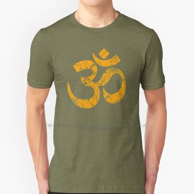 Om Yoga Spiritual Symbol In Distressed Style T Shirt Cotton 6Xl Om Symbol Massage Om Sign Lotus Flower Yoga Pose Meditation