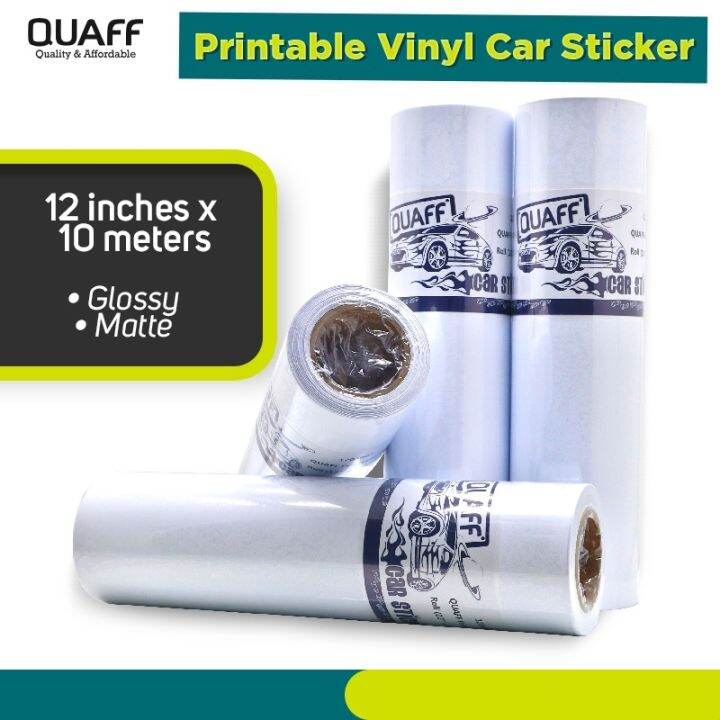 EcoSolvent Printable Vinyl Car Sticker White 12inches x 10meters QUAFF