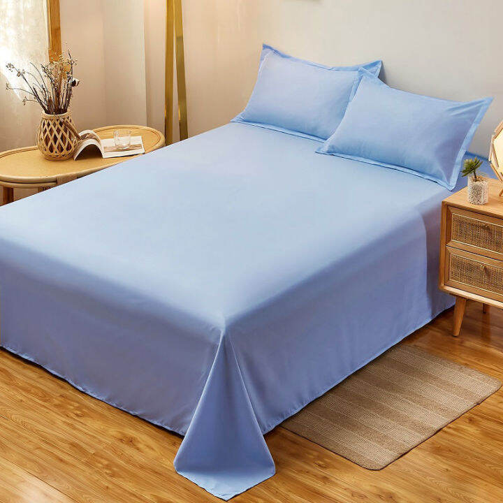 ผ้าปูที่นอนเรียบ-sprei-bed-cover-สีพื้นสำหรับล้างในบ้านสำหรับเดี่ยว-คู่-ควีน-เตียงราชา