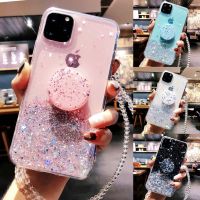 【16- digits】สำหรับ Samsung S20 Plus Bling Glitter Case สำหรับ iPhone 13 Pro Max XR XS Max 7 8 Plus Slim Case พร้อมขาตั้งที่วางโทรศัพท์ซ็อกเก็ต