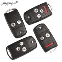 Jingyuqin 2/3/4 Buttons Flip Car Remote Key Shell Fob Fit For Honda Acura Civic Ord Jazz CRV HRV Key Case Housing Replacement