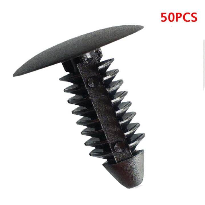 50x Car Black Plastic Rivet Fastener Clips 7.56mm Hole For Nissan