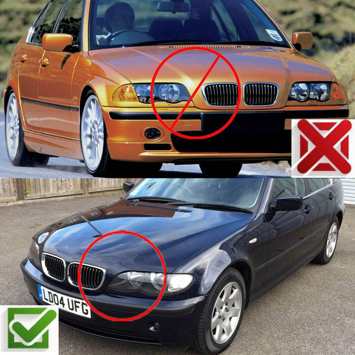 ด้านหน้าศูนย์สดใสสีดำกว้างไตฮู้ดเพชรไตกระจังย่างสำหรับ-bmw-e46-saloon-4ประตู3-series-2002-2003-2004-2005