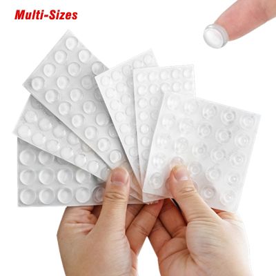 Self Adhesive Door Stopper Clear Silicone Rubber Furniture Pads Rubber Damper Buffer Cushion Cabinet Bumpers Wall Protector Decorative Door Stops