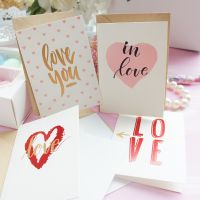 12set fall in love heart theme valentines day send love Card wedding Christmas Party Invitation with envelope