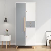 Spot parcel post Small Apartment Wardrobe Modern Minimalist Bedroom Simple Wooden Childrens Cabinet Rental Room Dormitory Assembly Wardrobe Two Doors