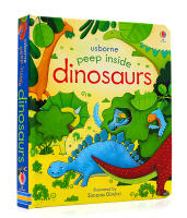 Secretly look at the dinosaur peep inside dinosaurs English original cave Book Childrens Popular Science Encyclopedia flip book paper book Usborne