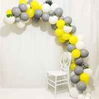 {Best-selling party decoration} 62ชิ้น/เซ็ตสีเหลืองสีเทาสีขาวบอลลูนน้ำยางพวงมาลัยโค้งงานเลี้ยงวันเกิดเด็กอาบน้ำอุปกรณ์ตกแต่งงานแต่งงาน G Lobos