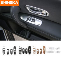 SHINEKA Car Styling Window Lift Switch Button Cover Trims Stickers for Nissan Patrol 2017 Interior Accessories