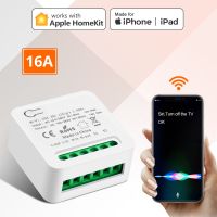 สวิตช์ควบคุม2ทางสำหรับสวิตช์แบบ WiFi ชุดบ้าน Apple 16A เบรกเกอร์อัจฉริยะขนาดเล็กควบคุมการทำงานเสียงสิริกับ Alexa Google Home