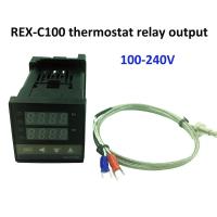 REX-C100 digital temperature controller thermostat  relay output + K type  thermocouple sensor 48 x 48