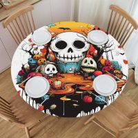 Halloween Island Round Table Cloth Polyester Fiber Christmas Decor Great Gift