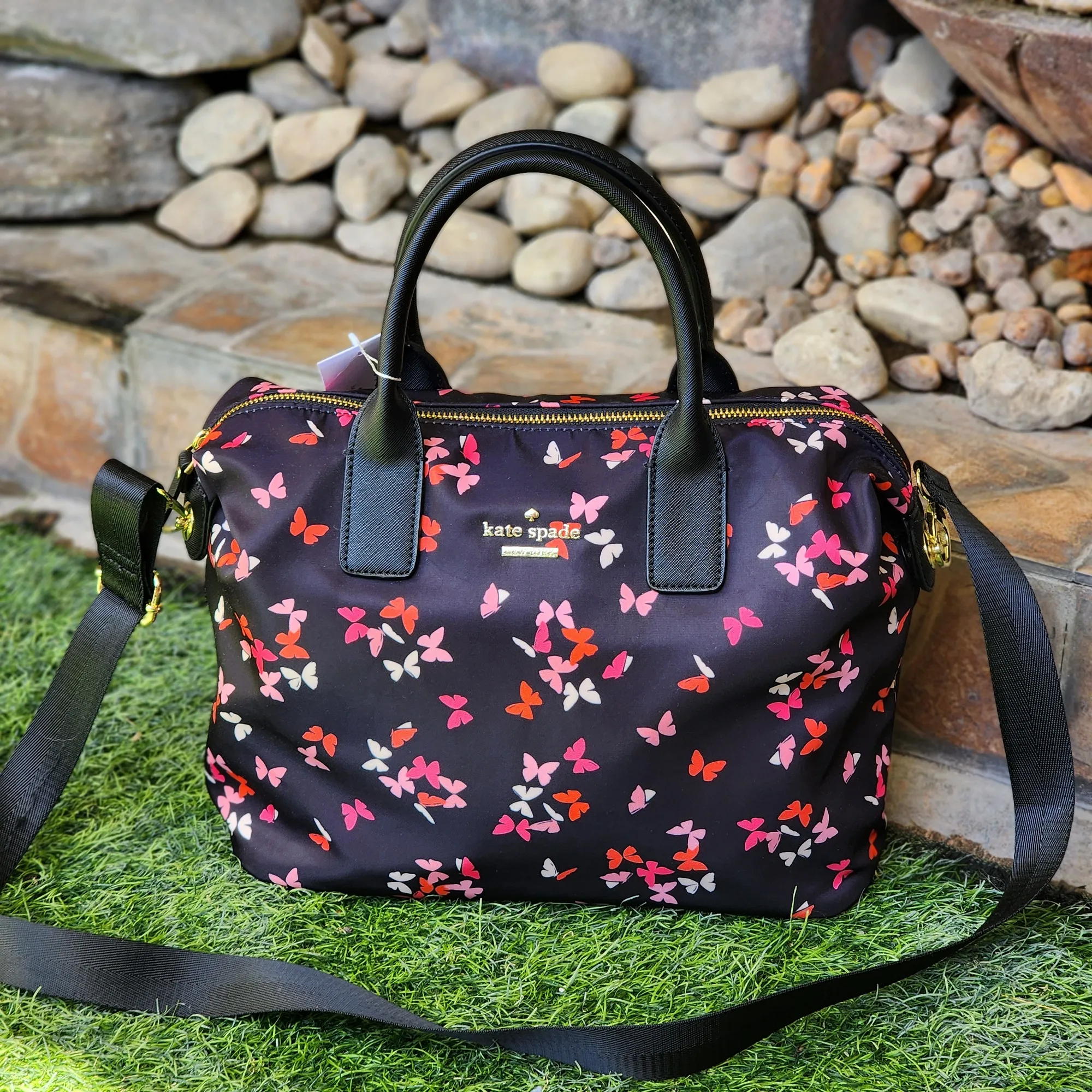 Kate Spade Lyla Crossbody Classic Nylon Bag With Black Butterfly Design |  Lazada PH