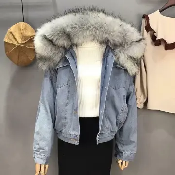 Margone fluffy hotsell denim jacket