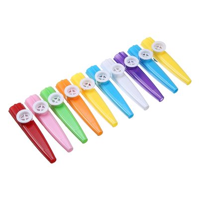 ；。‘【； 10Pcs Random Color Plastic Kazoo Mouth Flute Harmonica Instrument Music Kids Educational Musical Toy