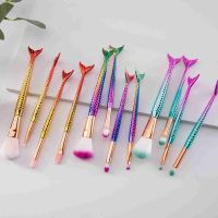 4PCS Professional Mermaid Makeup Brushes Set Eye Set Kits Shadow Eyeliner High Quality Make Up Brush Eyebrow Beauty Tools Kit