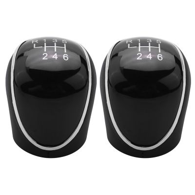 2X 6 Speed Car PU Leather Gear Shift Knob Shift Lever for Ford Mondeo IV S-MAX C-MAX Transit Focus MK3 MK4 Kuga