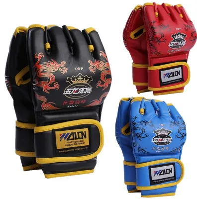 Dragon Power Half Fingers MMA Gloves Boxing Sanda Fight/Muay Thai/Boxeo De Luva/MMA/Taekwondo Mitts Equipment DEOE